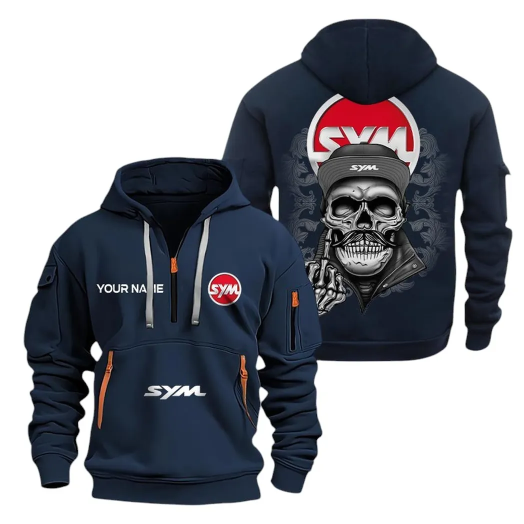 SYM Motors Half Zip Hoodie For Men, Gift For SYM Motors Fan CAR166022625200 - Navy