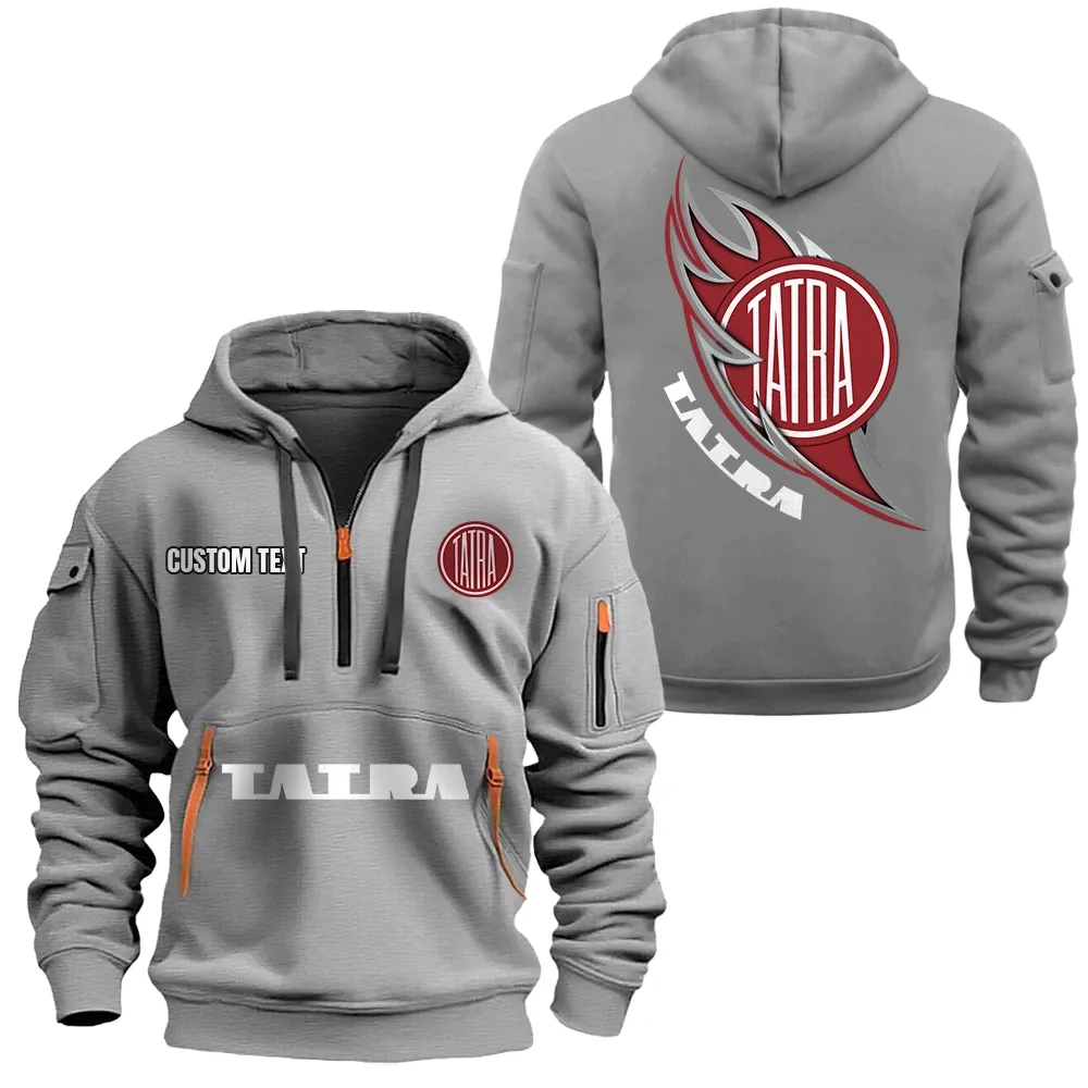 Tatra Hoodie Half Zipper CAR1701112185, CAR All Over Print Hoodie Half Zipper - Gray