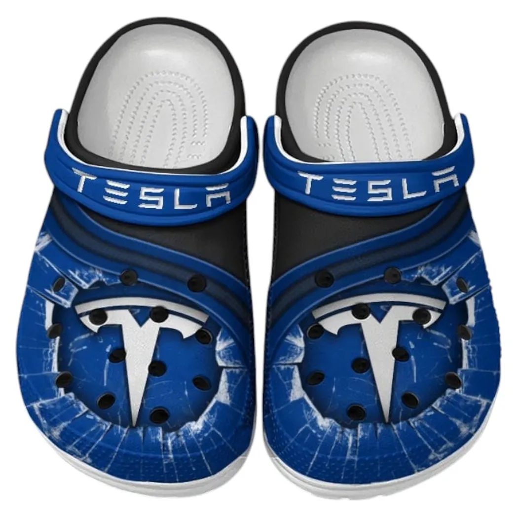 Tesla Crocs Clogs Men Women, Gift For Tesla Fan CAR188032025139 - Blue