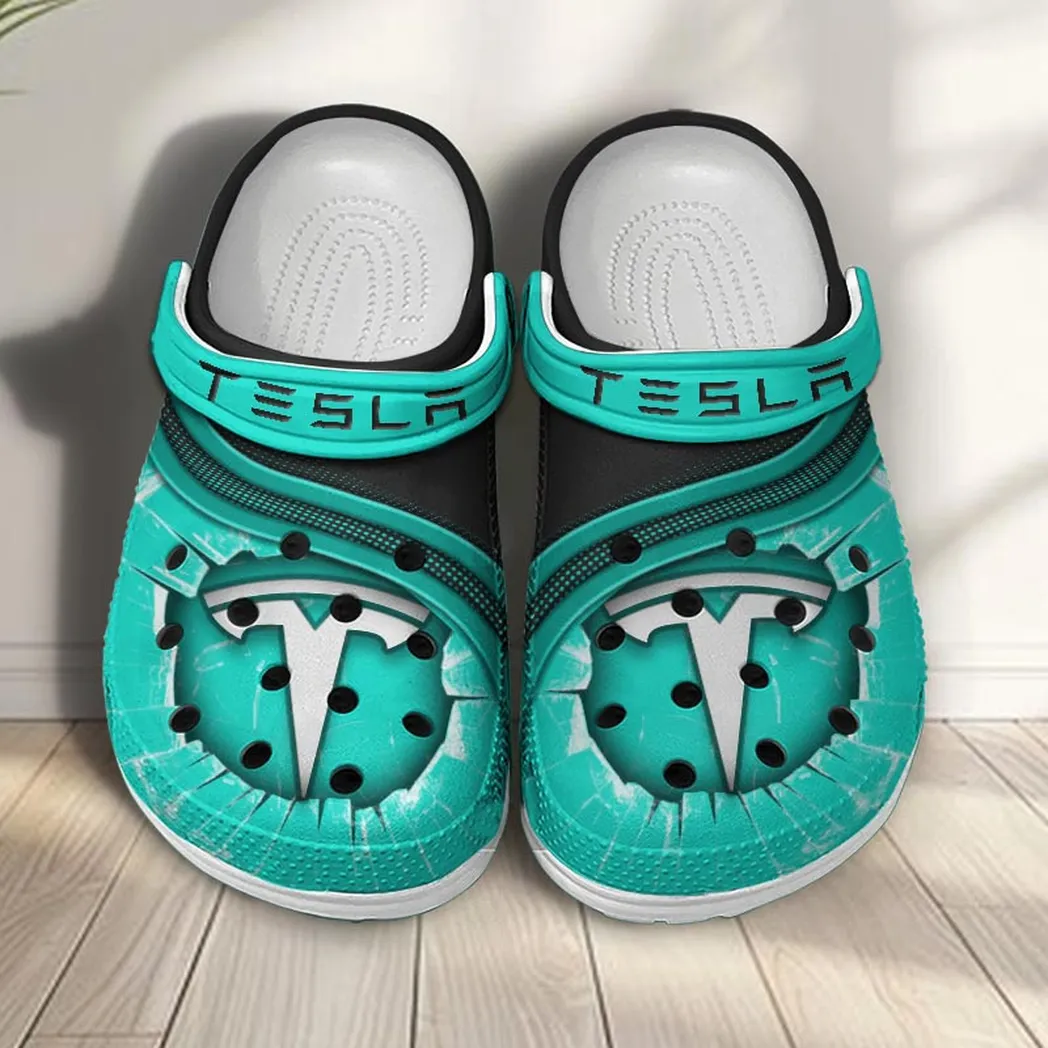 tesla crocs clogs men women gift for tesla fan car188032025139 cyan k80vi