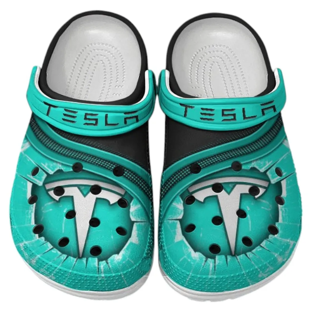 tesla crocs clogs men women gift for tesla fan car188032025139 cyan