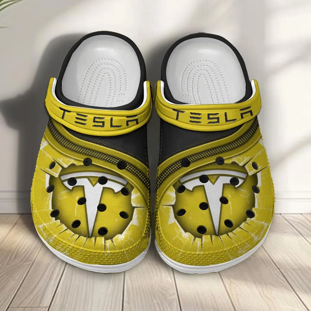 tesla crocs clogs men women gift for tesla fan car188032025139 yellow vu5zq