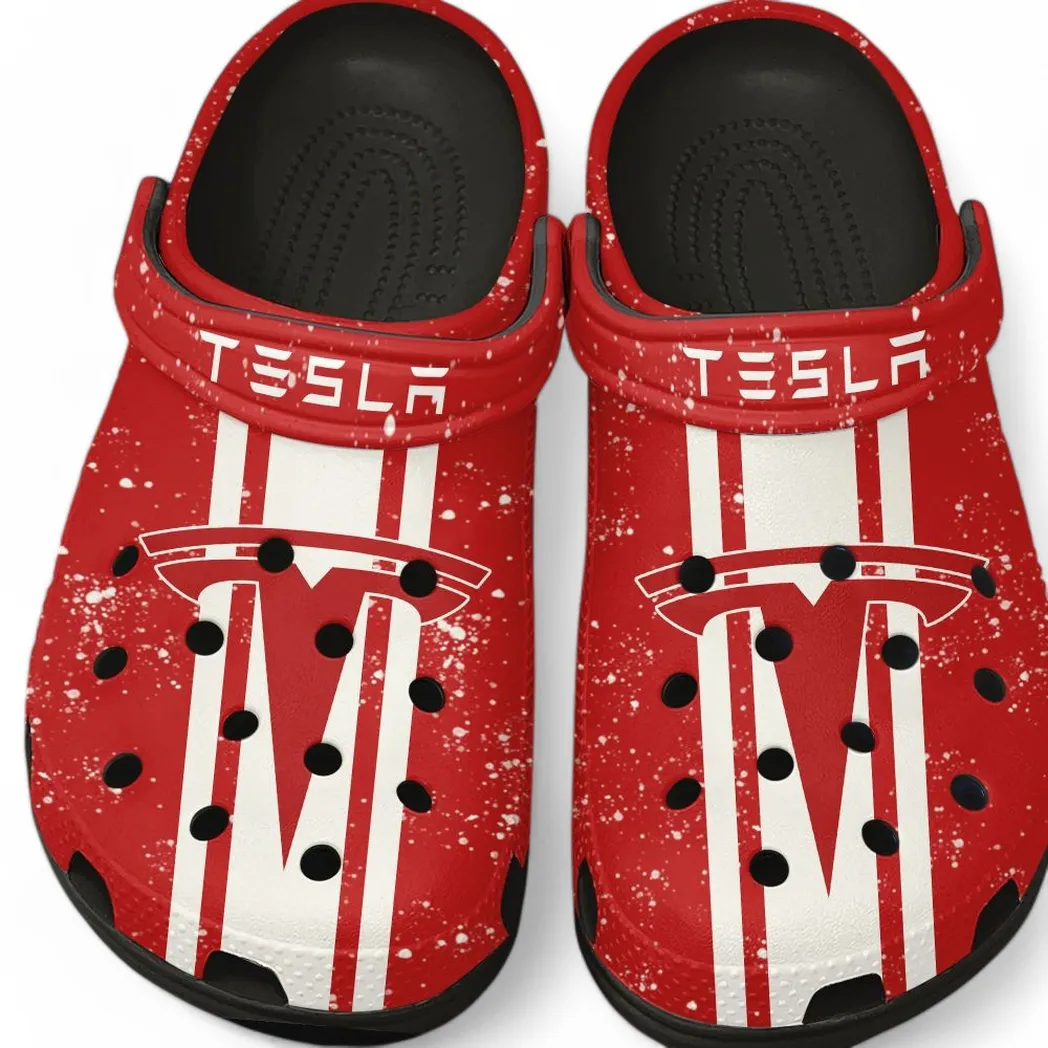 Tesla Crocs, Gift For Tesla Lovers, Gift For Him, Husband, Boyfriend CAR62022025138 - Black