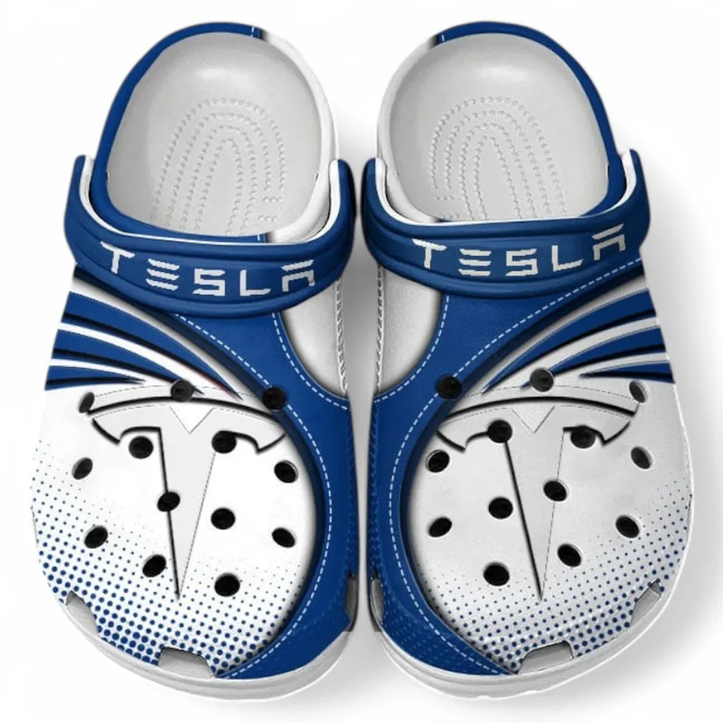 Tesla Crocs Sandals For Men Women, Gift For Tesla Fan CAR181031525734 - Blue