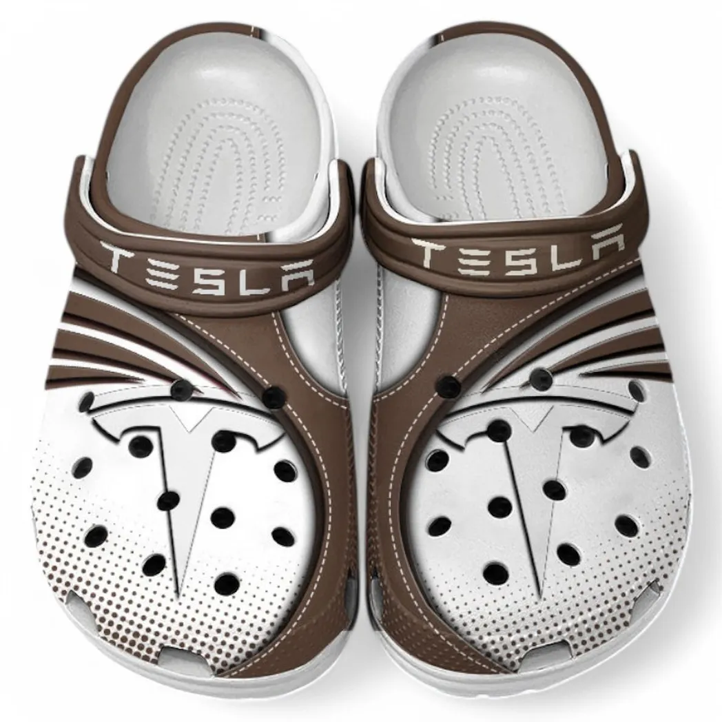 tesla crocs sandals for men women gift for tesla fan car181031525734 brown pqgws