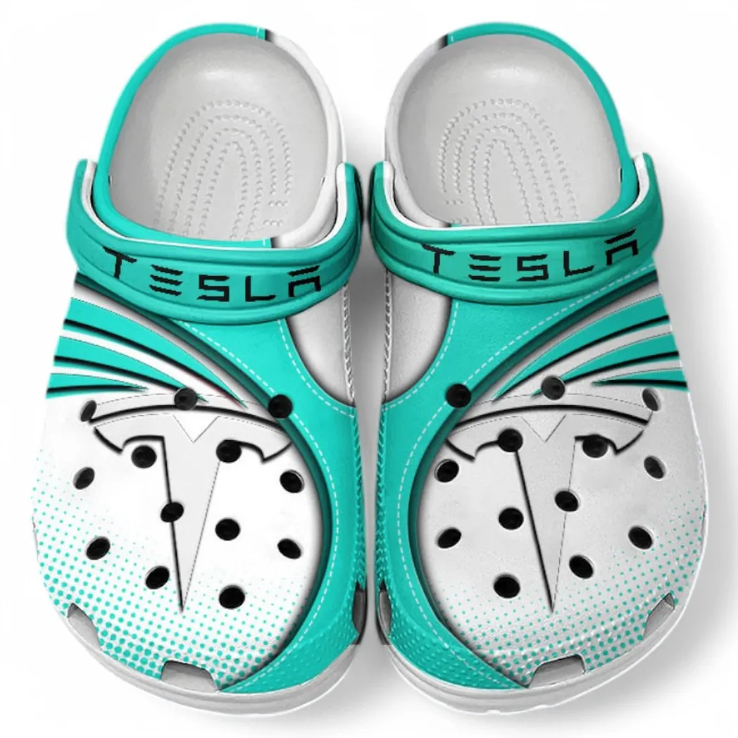 Tesla Crocs Sandals For Men Women, Gift For Tesla Fan CAR181031525734 - Cyan