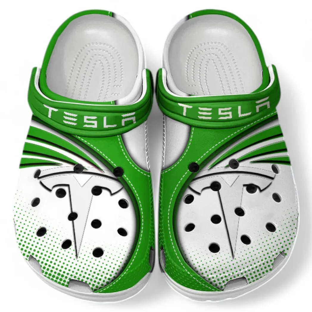 Tesla Crocs Sandals For Men Women, Gift For Tesla Fan CAR181031525734 - Green