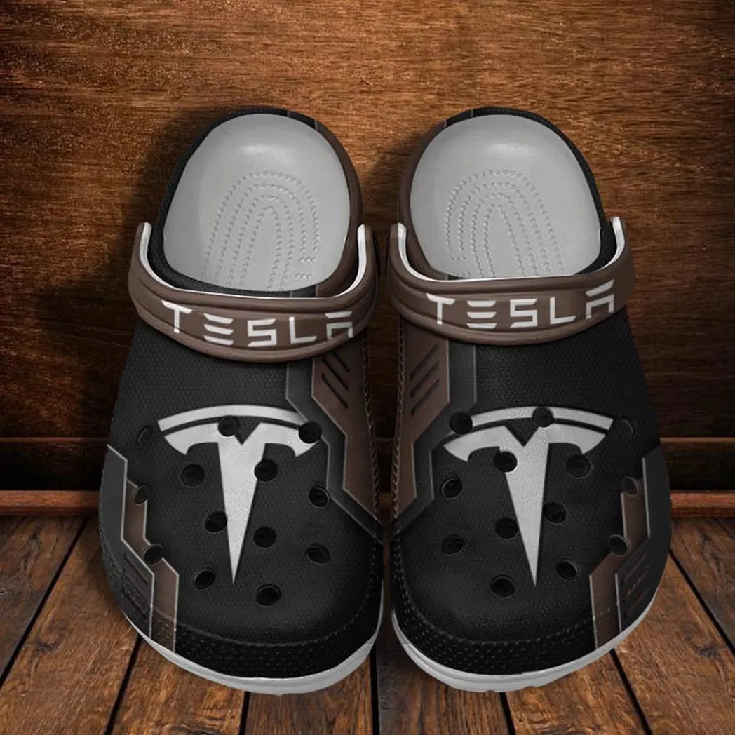 tesla crocs shoes clogs men women gift for tesla fan car185031525243 brown jc2hh