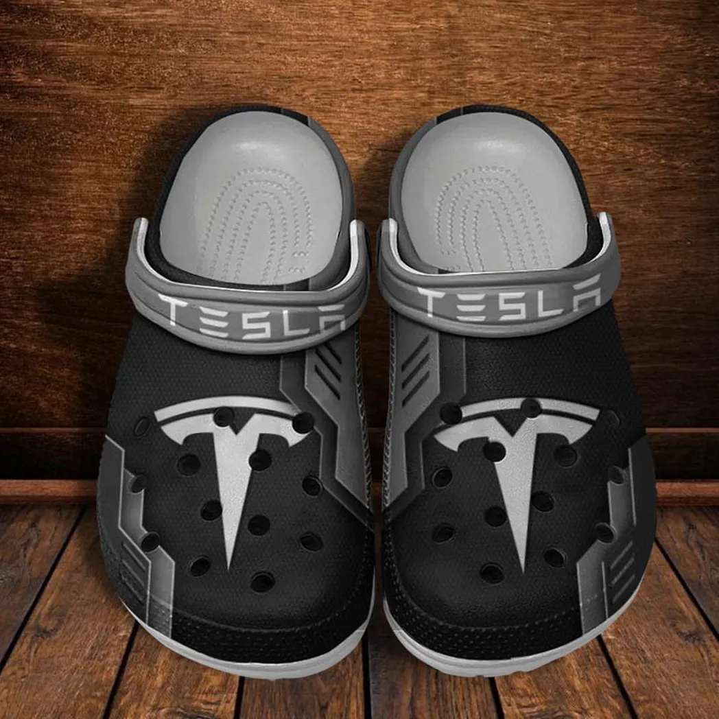 tesla crocs shoes clogs men women gift for tesla fan car185031525243 gray eskst