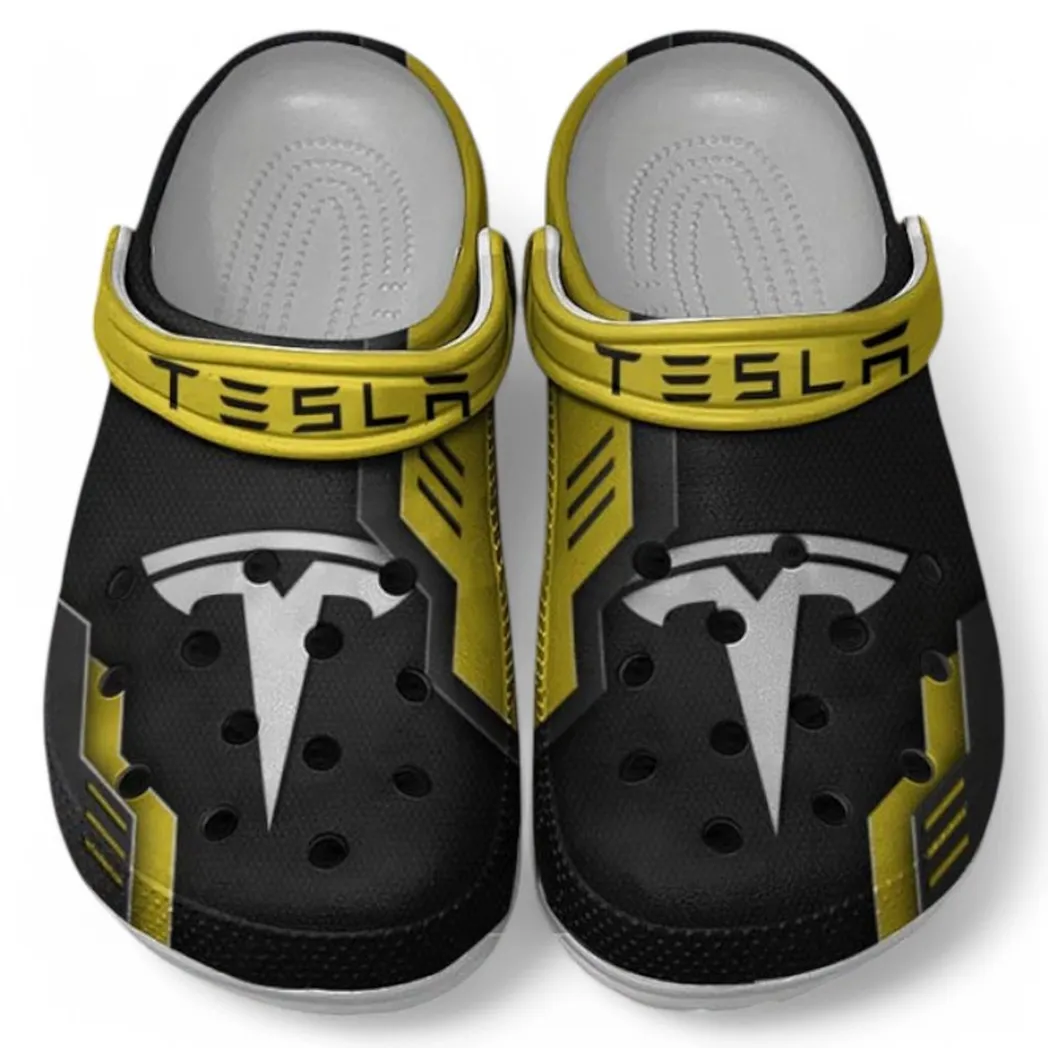 tesla crocs shoes clogs men women gift for tesla fan car185031525243 yellow lz3wm