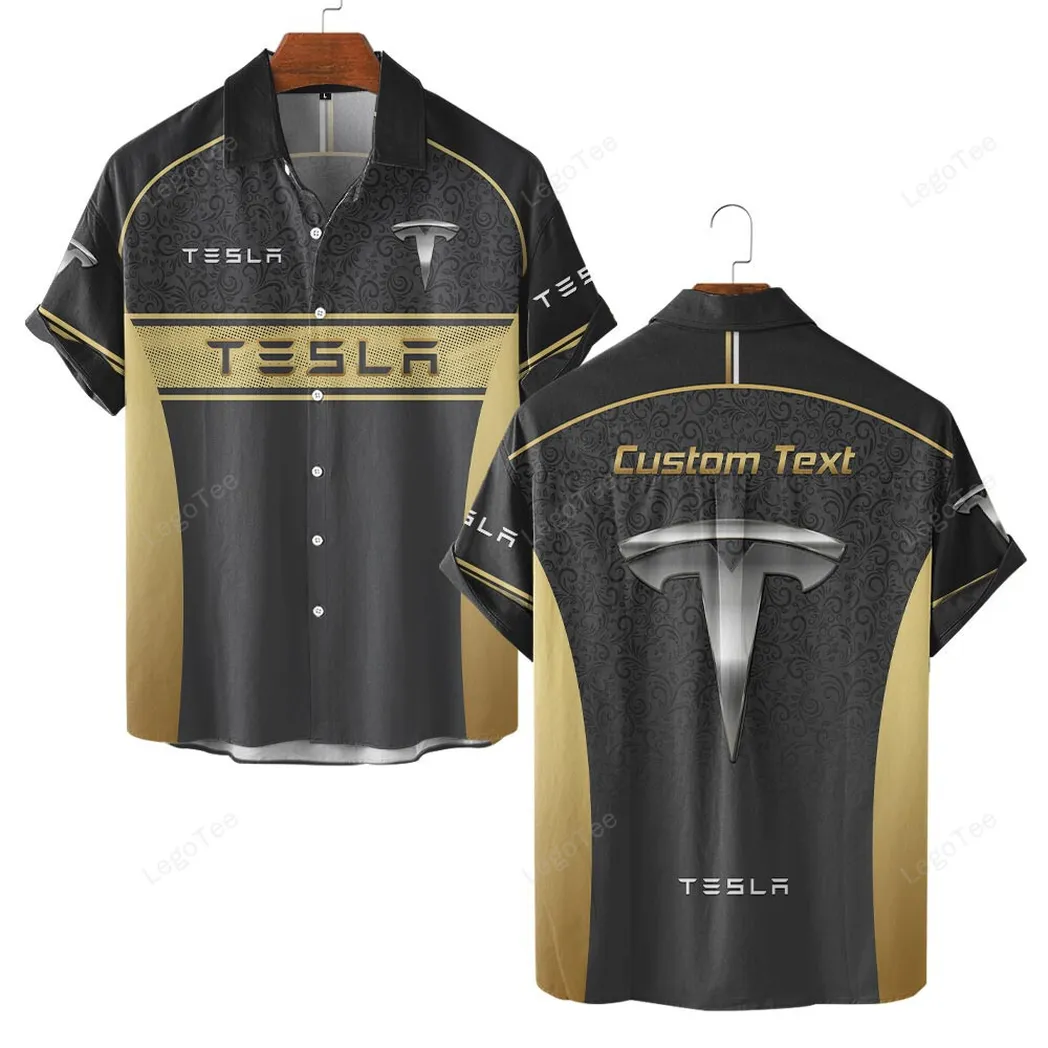 Tesla Custom Hawaiian Shirts For Men, Gift For Tesla Lovers, Gift For Him, Husband, Boyfriend CAR137021325943-3
