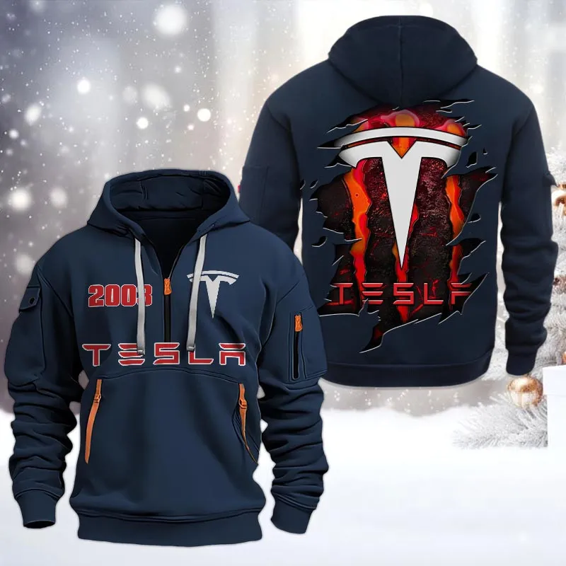 tesla half zip hoodie all over print half zip hoodies for men car198032782 navy 7iojj