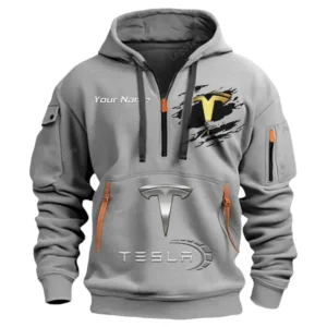 tesla half zip hoodie car113021425841 best gift for him husband boyfriend gray bien0