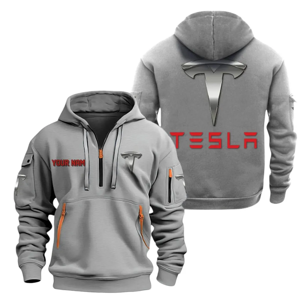tesla half zip hoodie for men gift for tesla lovers car20022125718 gray bijjb