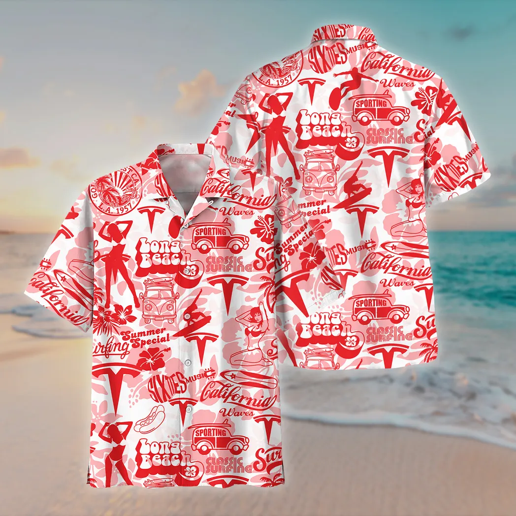 tesla hawaiian shirt for men gift for tesla lovers car201030725605 emgok