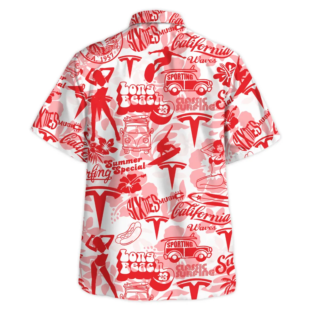 tesla hawaiian shirt for men gift for tesla lovers car201030725605