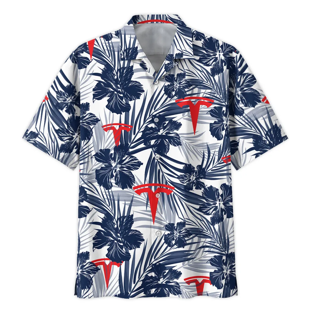 tesla hawaiian shirt for men gift for tesla lovers car203030825736 762fh