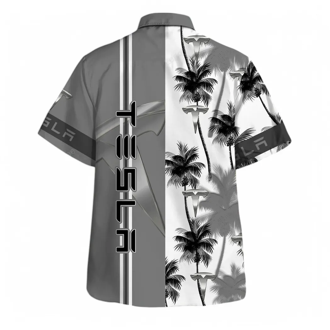 tesla hawaiian shirt for men gift for tesla lovers gift for him husband boyfriend car143021125039 sqbyg