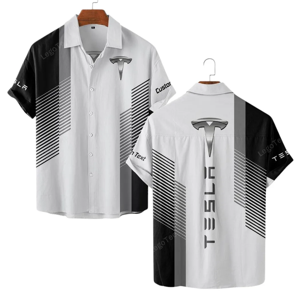 tesla hawaiian shirt gift for tesla lovers gift for him husband boyfriend car10703122573 jvsqq