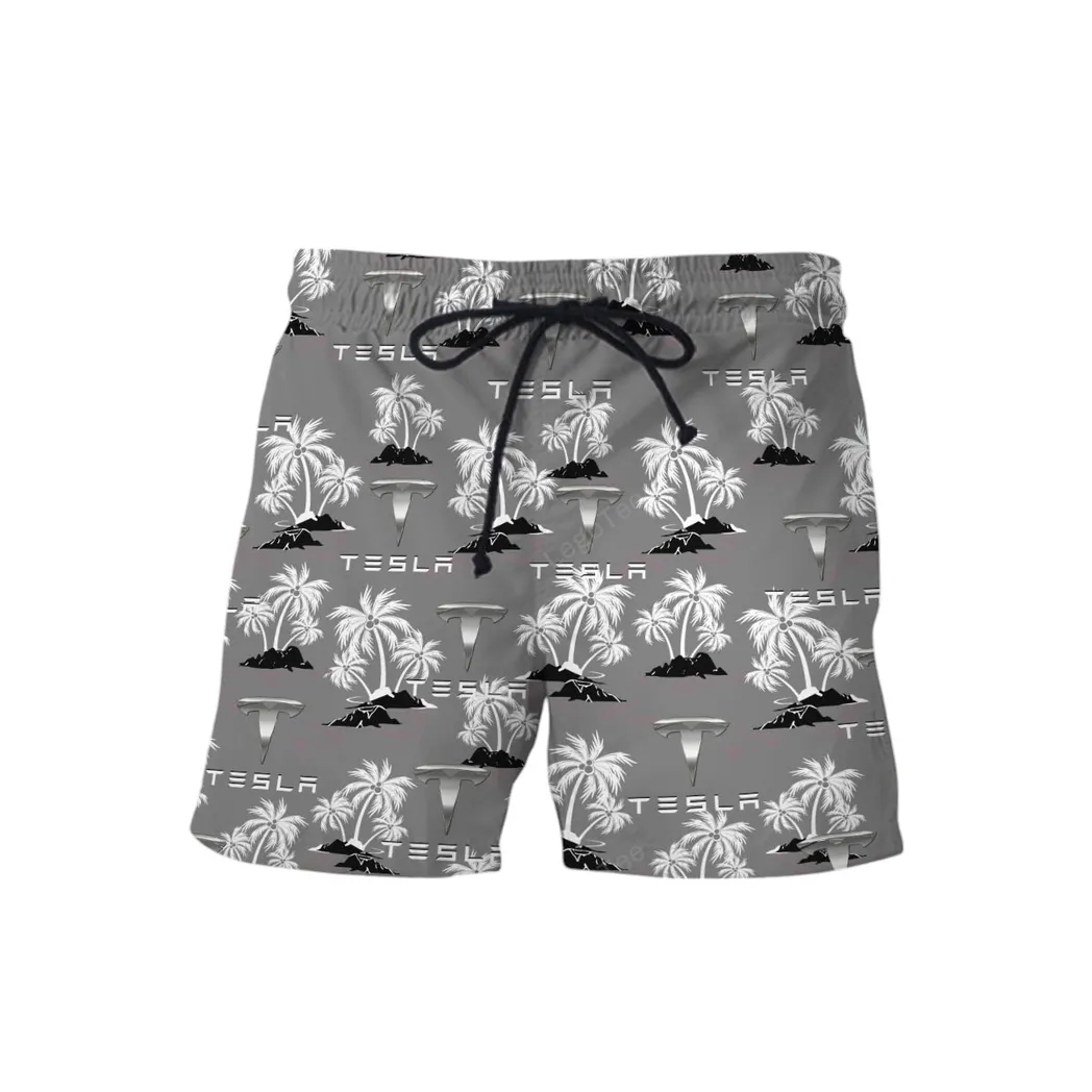 tesla hawaiian shirt set for men gift for tesla lovers gift for him husband boyfriend car144021125494 1 i3keg