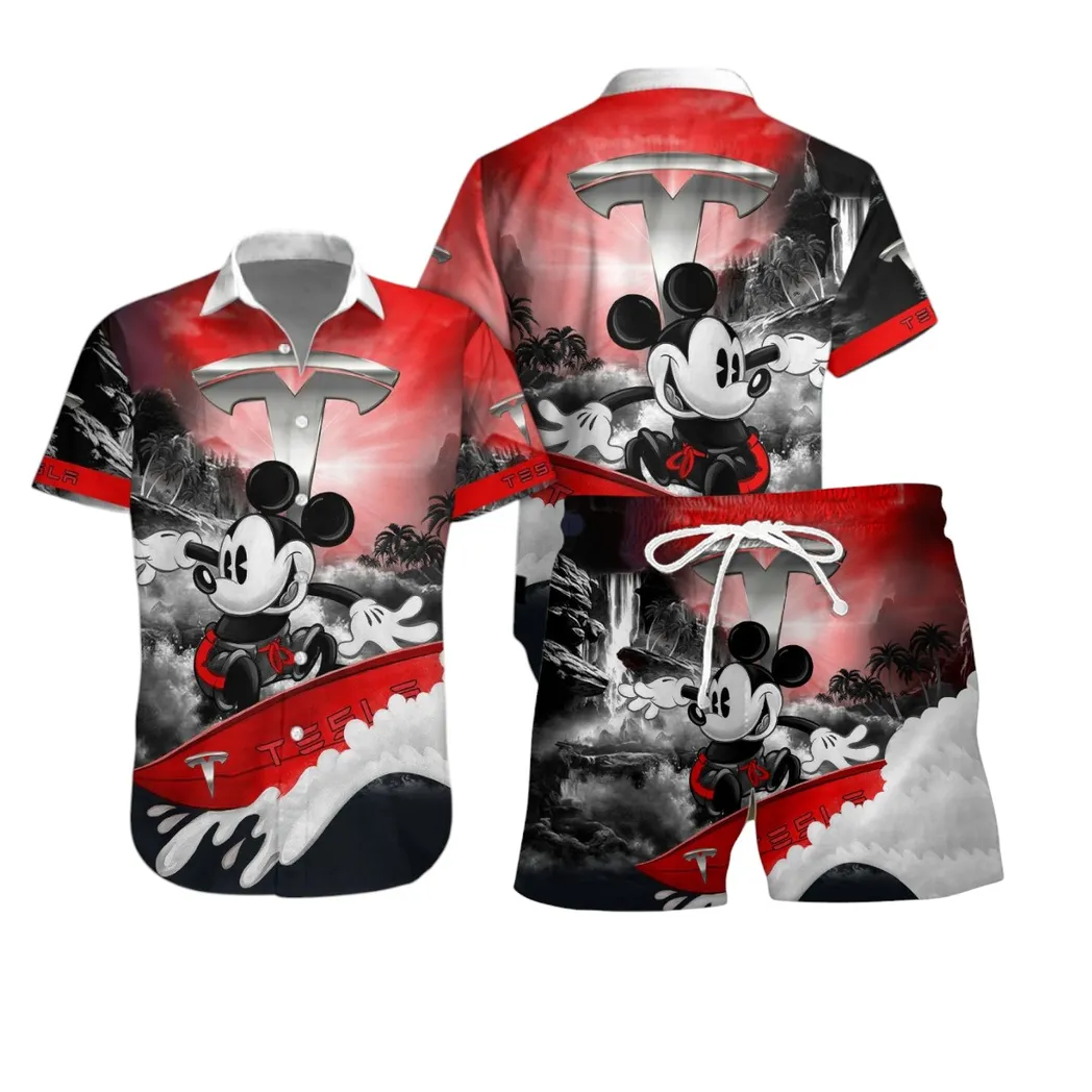 tesla hawaiian shirt set gift for tesla lovers gift for him husband boyfriend car53030625109 mv4wv