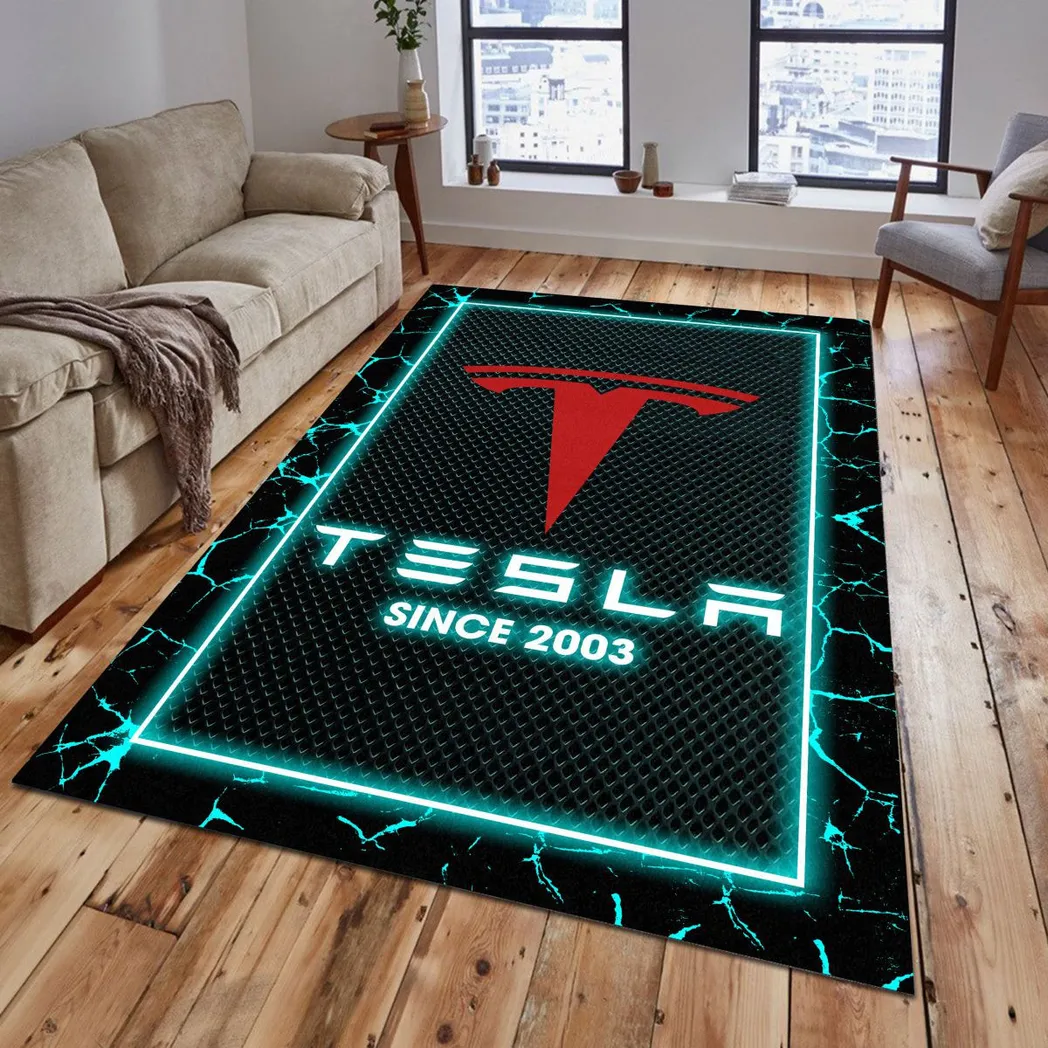 tesla rug gift for tesla lovers gift for him husband boyfriend car5202192578 cyan h1gki