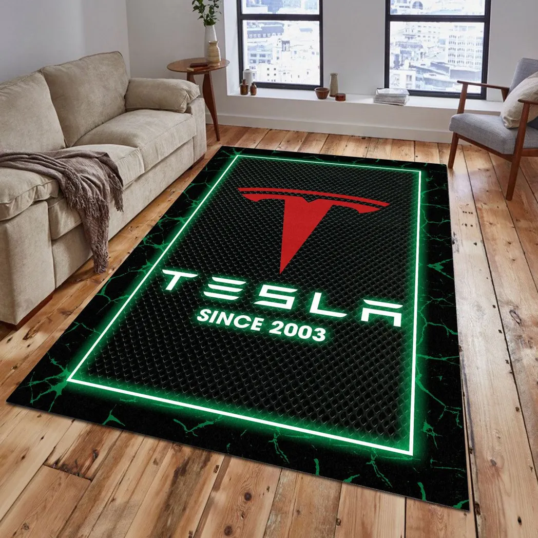 tesla rug gift for tesla lovers gift for him husband boyfriend car5202192578 green