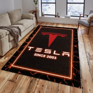 Tesla Rug, All Over Print Carpet For Tesla Lovers CAR5202192578 - Orange