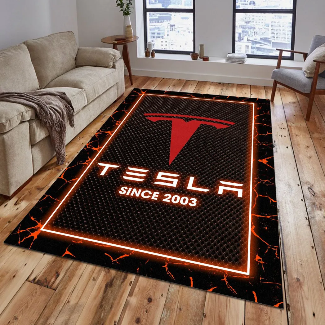 tesla rug gift for tesla lovers gift for him husband boyfriend car5202192578 orange anwgv