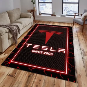 Tesla Rug, All Over Print Carpet For Tesla Lovers CAR5202192578 - Red