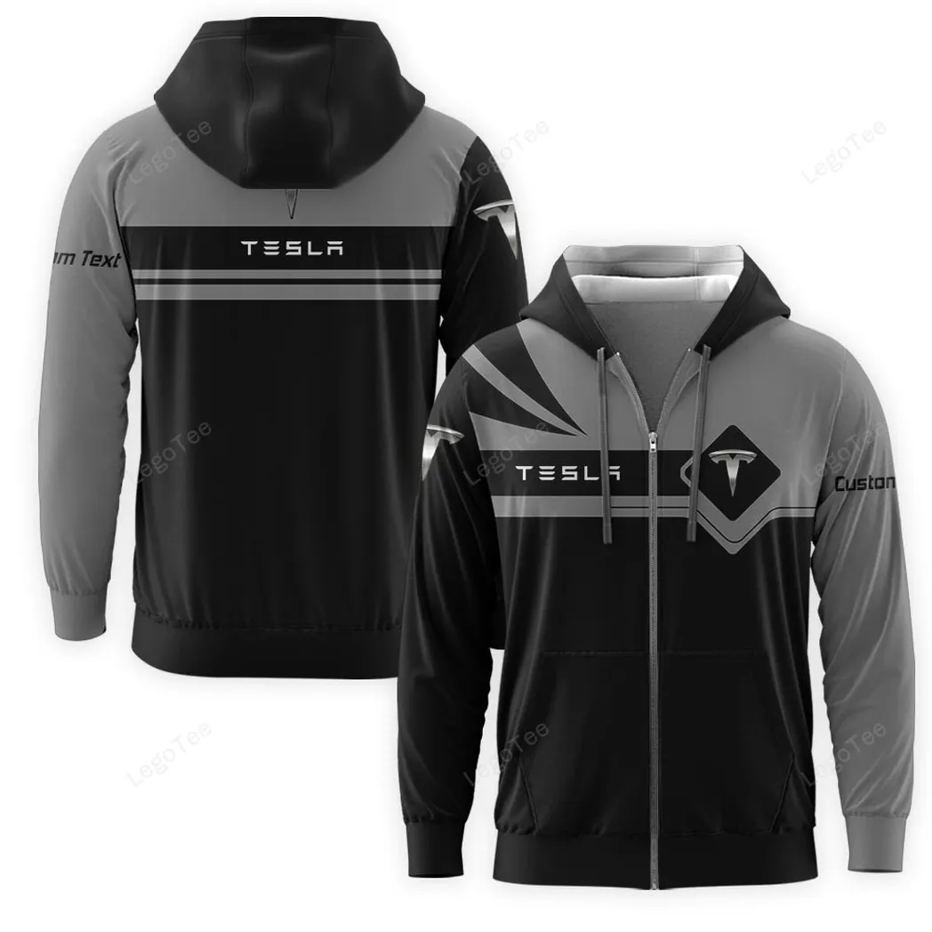 Tesla Zipper Hoodie, Gift For Tesla Lovers, Gift For Him, Husband, Boyfriend CAR9803032573