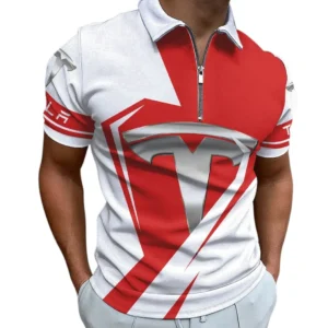 tesla zipper polo shirt gift for tesla lovers gift for him husband boyfriend car3202122514 zreqx