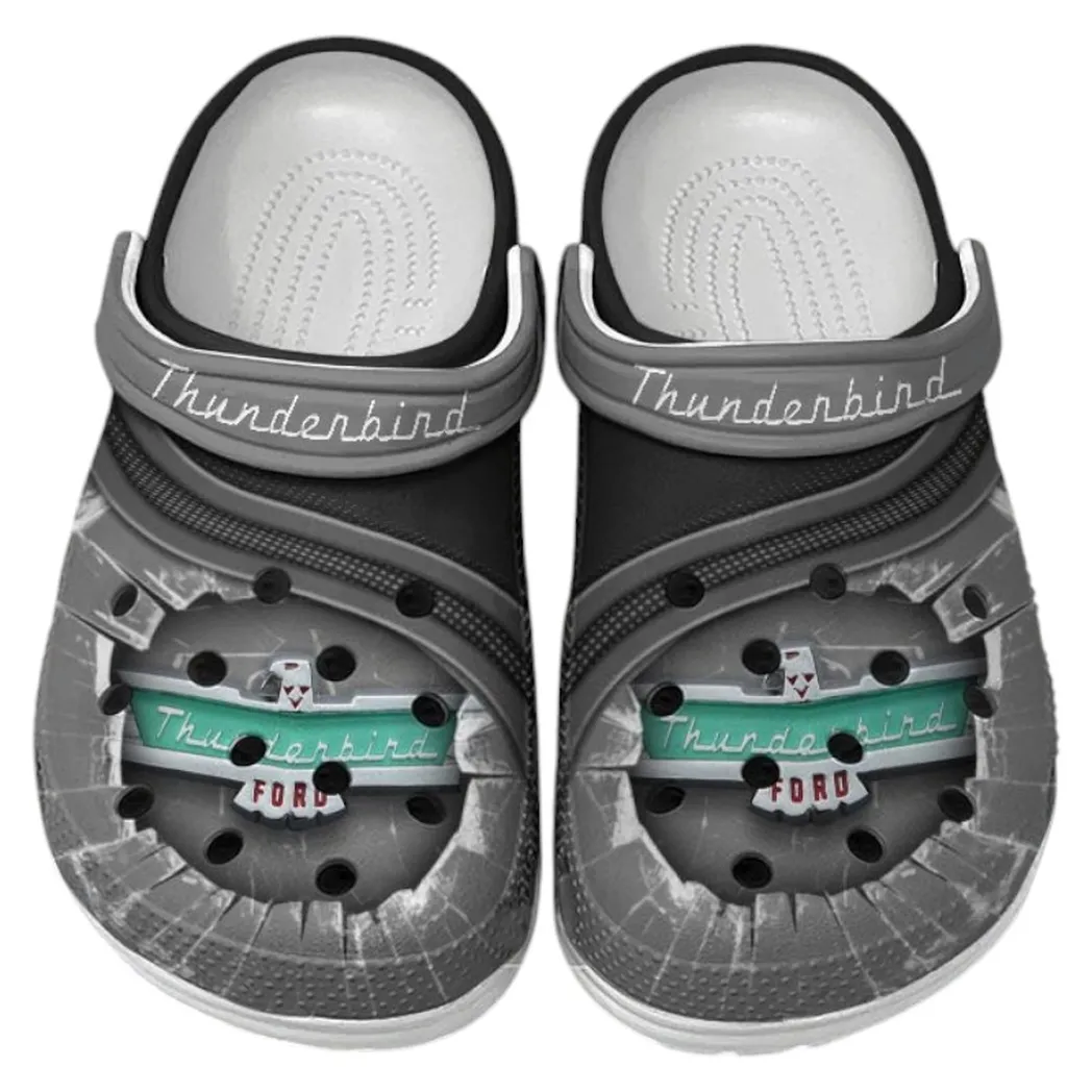 Thunderbird Crocs Clogs Men Women, Gift For Thunderbird Fan CAR188032025155 - Gray