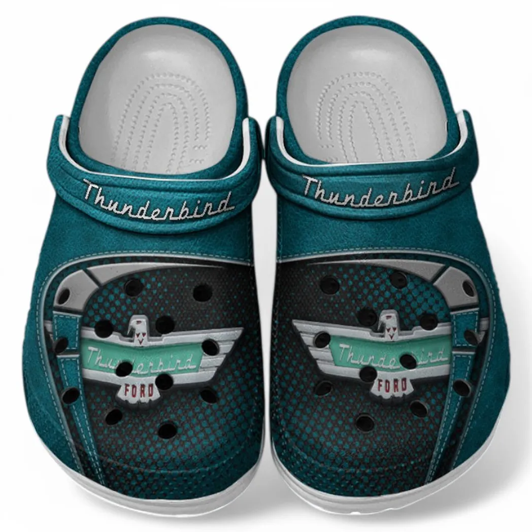 Thunderbird Crocs Sandals For Men Women, Gift For Thunderbird Fan CAR177031425610 - Cyan
