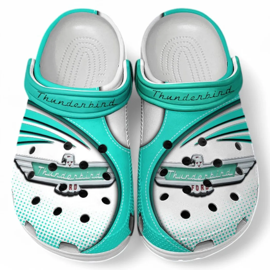 Thunderbird Crocs Sandals For Men Women, Gift For Thunderbird Fan CAR181031525717 - Cyan