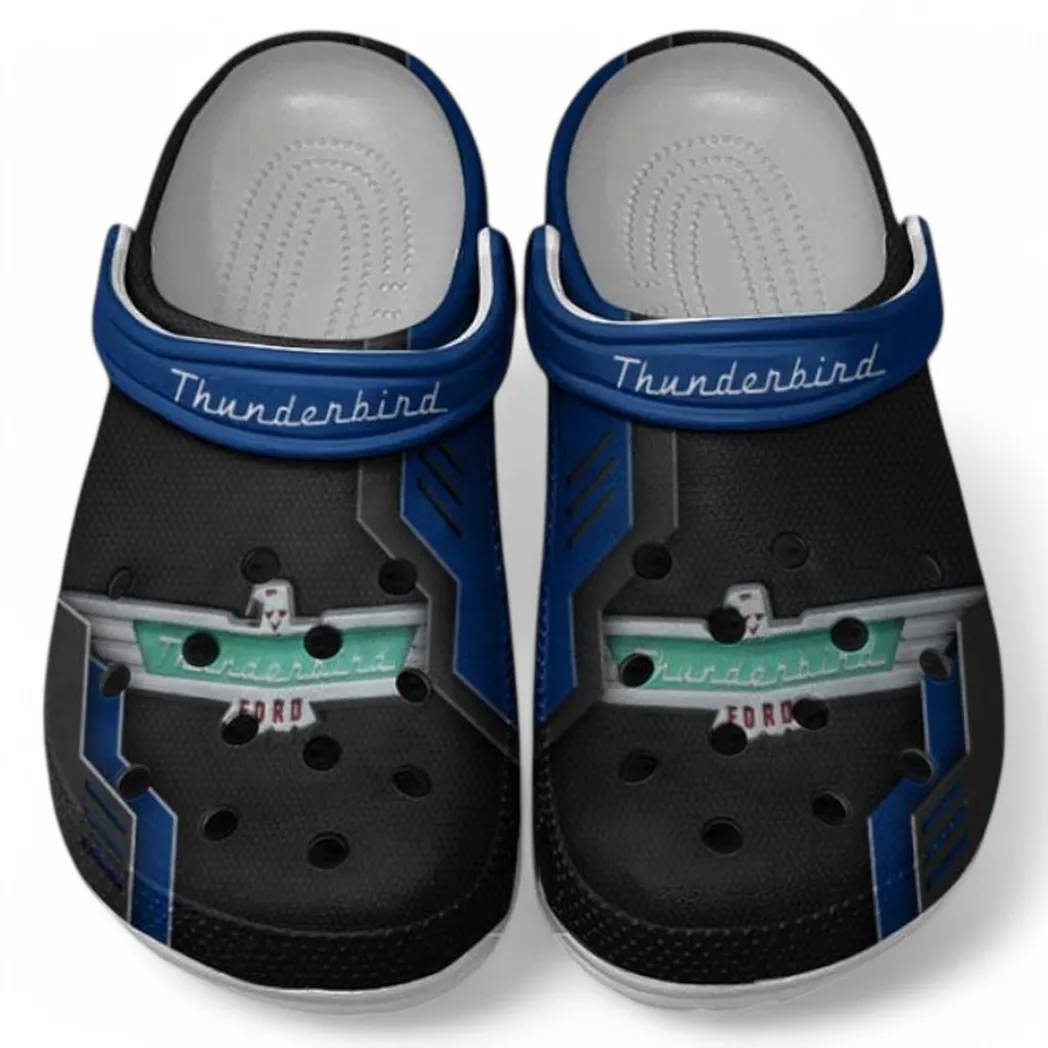 Thunderbird Crocs Shoes, Clogs Men Women, Gift For Thunderbird Fan CAR185031525236 - Blue