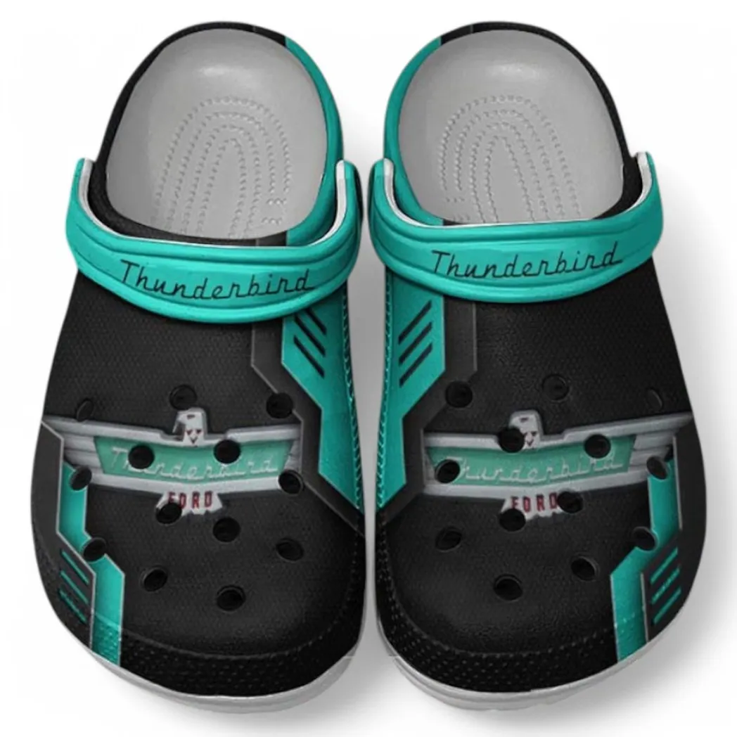 Thunderbird Crocs Shoes, Clogs Men Women, Gift For Thunderbird Fan CAR185031525236 - Cyan