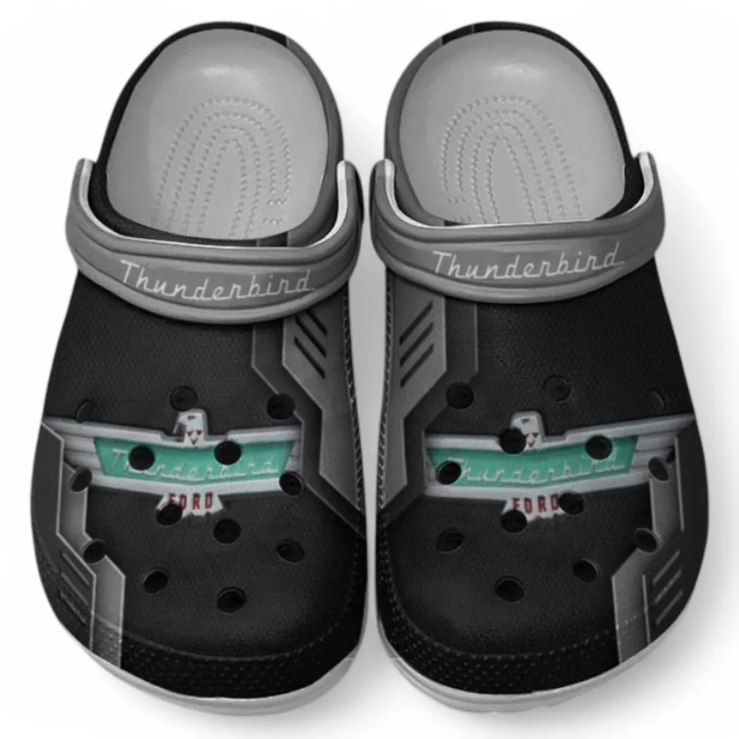 Thunderbird Crocs Shoes, Clogs Men Women, Gift For Thunderbird Fan CAR185031525236 - Gray