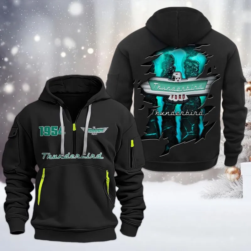 thunderbird half zip hoodie all over print half zip hoodies for men car198032750 black wnwzy