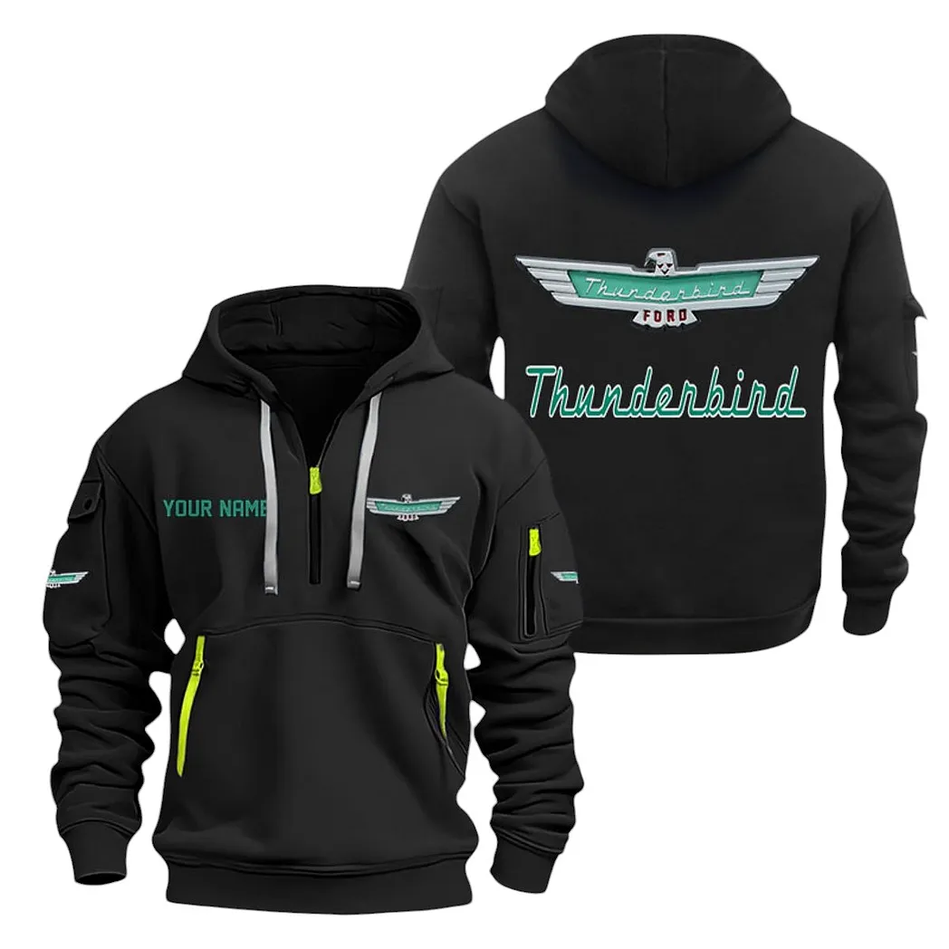 thunderbird half zip hoodie for men gift for thunderbird lovers car20022125751 black ioavu