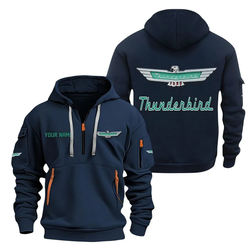 Thunderbird Half Zip Hoodie For Men, Gift For Thunderbird Lovers CAR20022125751 - Navy