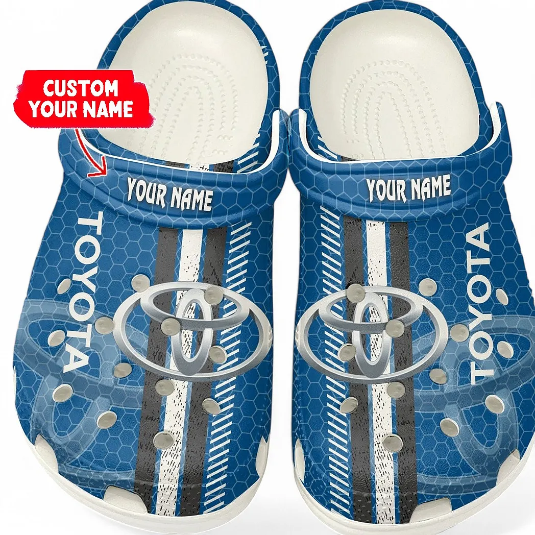 Toyota Blue Crocs Shoes Gift For Toyota Blue Lovers, Birthday Gift For Husband, Boyfriend CAR82022025659 - White