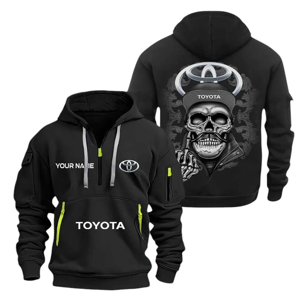 toyota half zip hoodie for men gift for toyota fan car166022625152 black try13