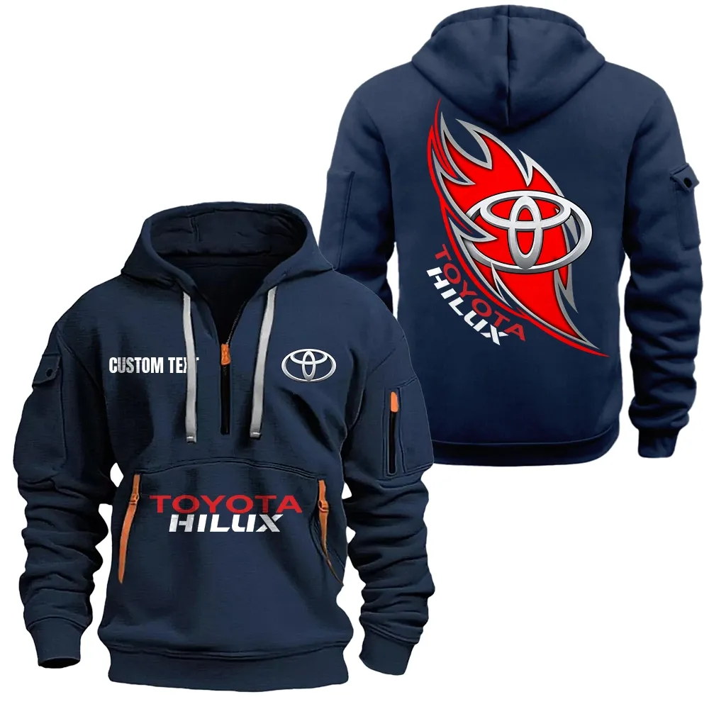 Toyota Hilux Hoodie Half Zipper CAR1701112193, CAR All Over Print Hoodie Half Zipper - Navy