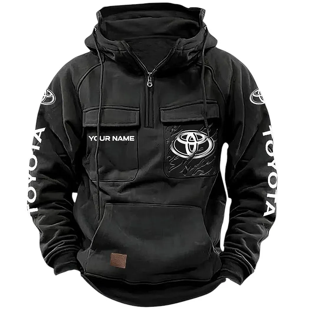 Toyota Hoodie Tactical Quarter Zip, Gift For Toyota Lovers CAR164022425158 - Black