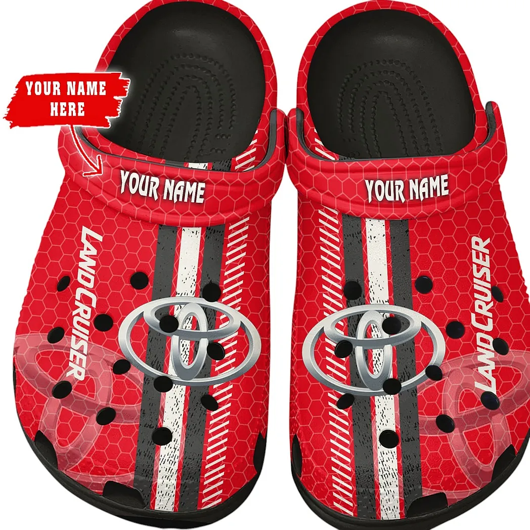 Toyota Land Cruiser Crocs Shoes Gift For Toyota Land Cruiser Lovers, Birthday Gift For Husband, Boyfriend CAR82022025658 - Black
