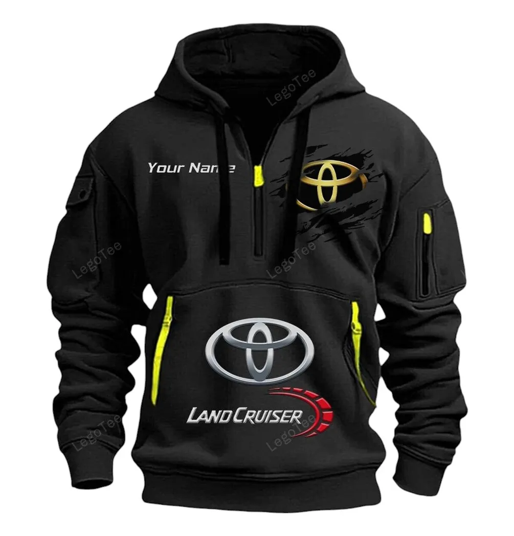 toyota land cruiser half zip hoodie car113021425794 best gift for him husband boyfriend black 9msau