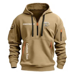 Toyota Land Cruiser Half Zip Hoodie For Men, Gift For Him, Husband, Boyfriend - Khaki CAR112021425563-3