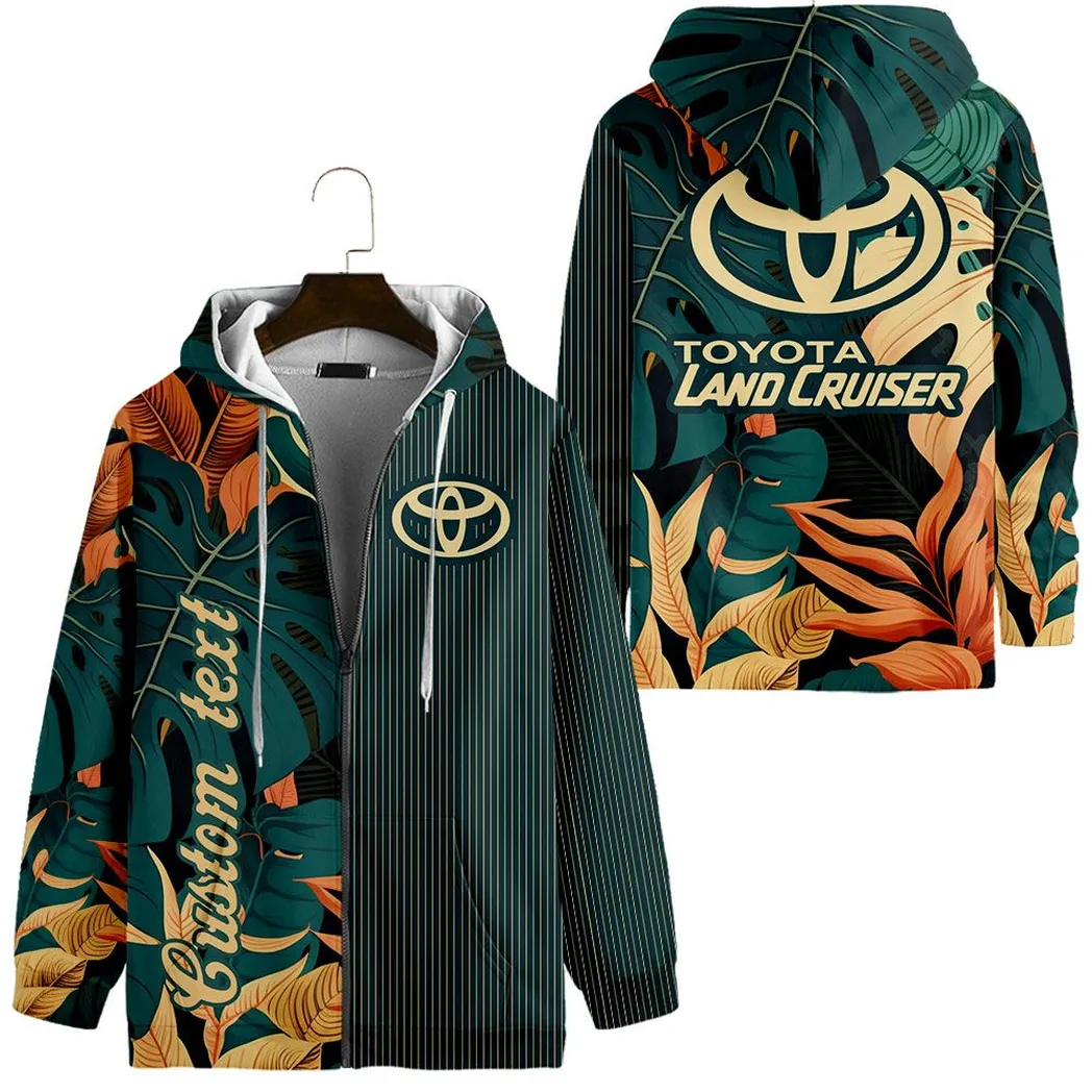 toyota land cruiser vintage zip hoodie custom all over print car434041725328