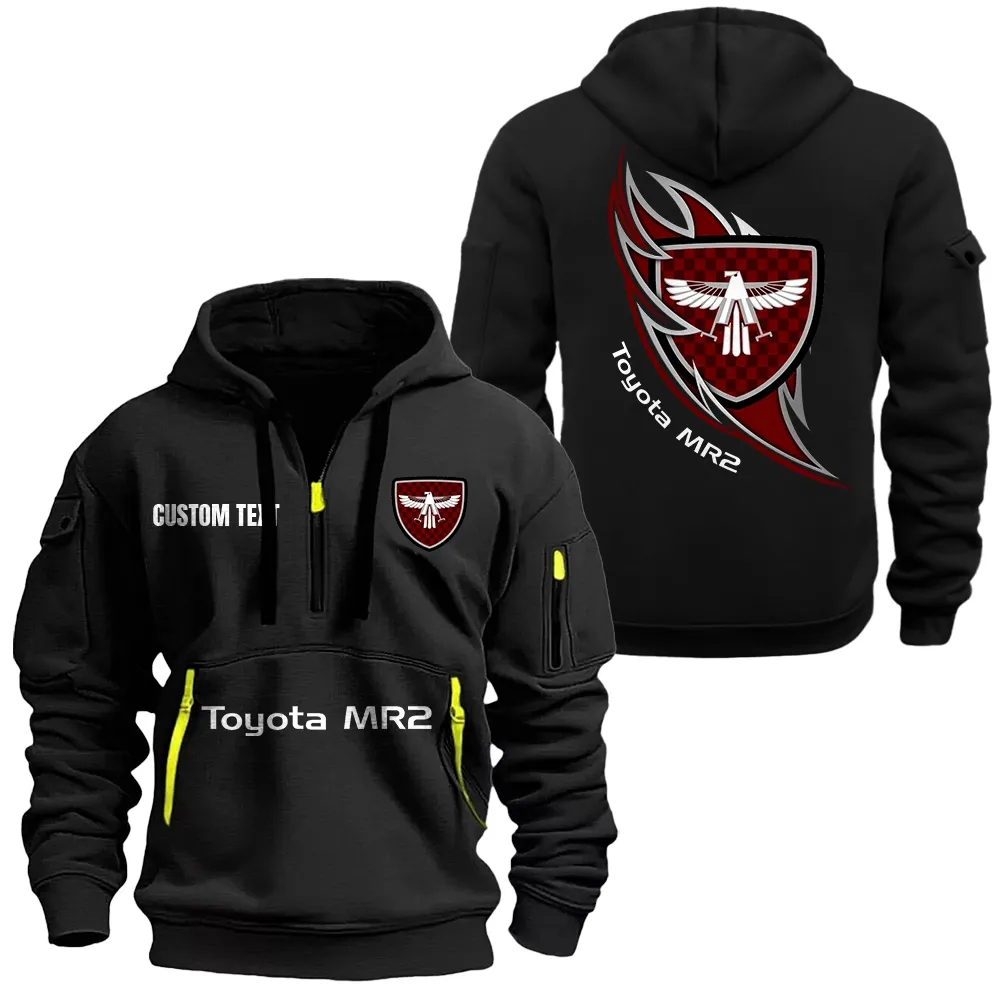 toyota mr2 Hoodie Half Zipper CAR1701112197, CAR All Over Print Hoodie Half Zipper - Black